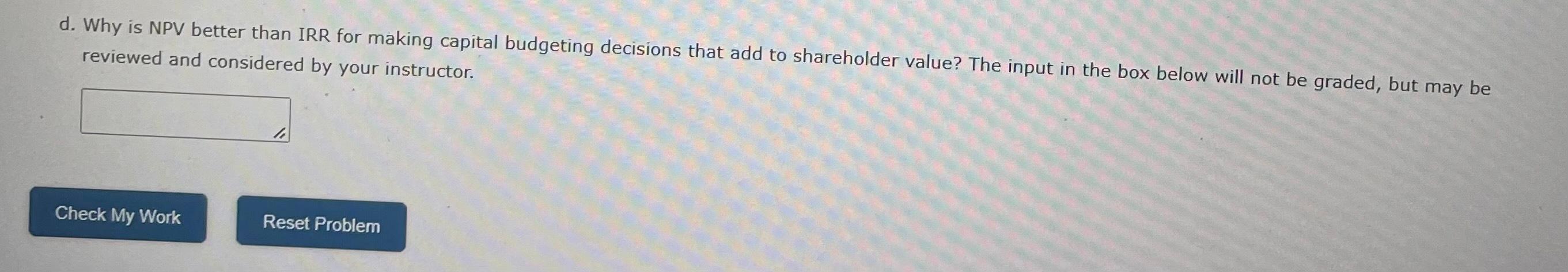 requires a $40 million expenditure on a large-scale integrated plant that would