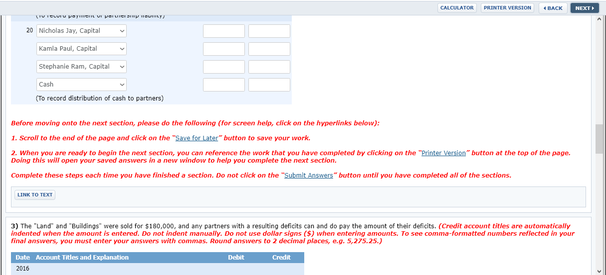 Land The Jaijairam Company Balance Sheet December 20, 2016 Liabilities and Owners'