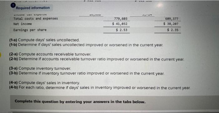balance sheets follow. For both the current year and one year ago,