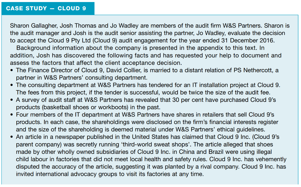 CASE STUDY - CLOUD 9 Sharon Gallagher, Josh Thomas and Jo