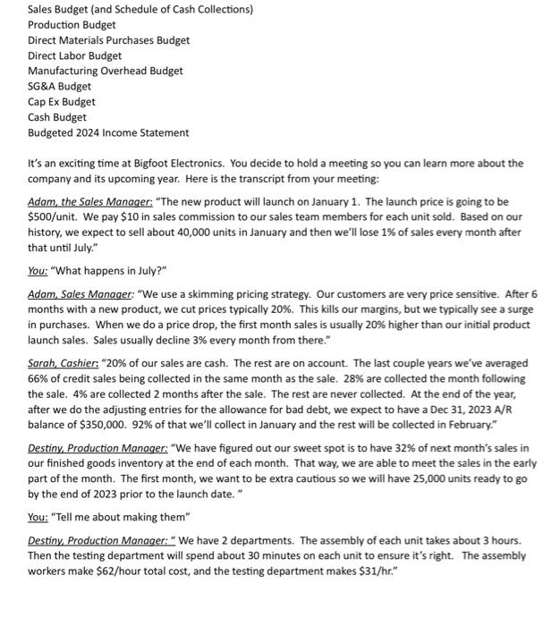  Create a Master Budget. Id like to check my work, I