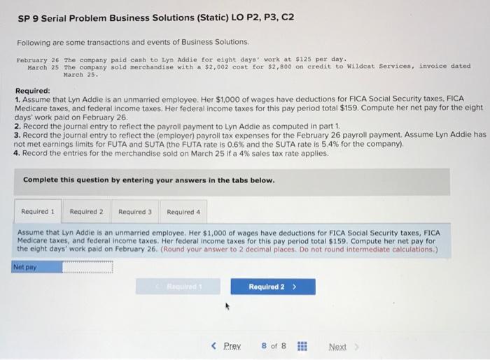  SP 9 Serial Problem Business Solutions (Static) LO P2, P3, C2