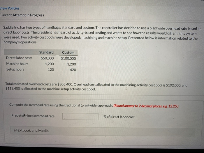  need help View Policies Current Attempt in Progress Saddle Inc. has
