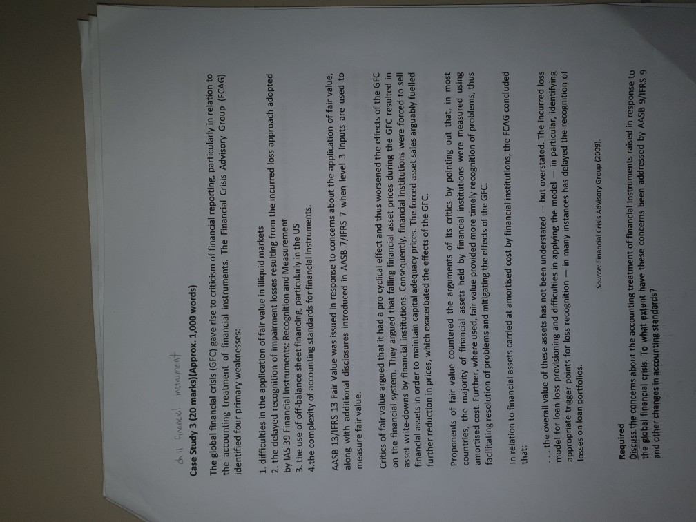  chill financial instrument Case Study 3 (20 marks)(Approx. 1,000 words) The