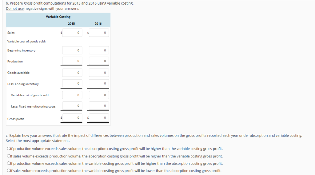 unit manufacturing costs of $54, of which $36 is variable. No units