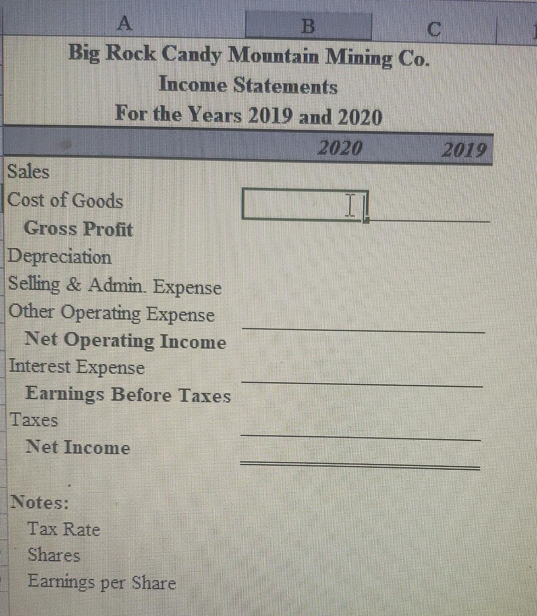 the formatting exactly. b. On another worksheet, create a statement of cash