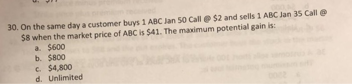  30. On the same day a customer buys 1 ABC Jan