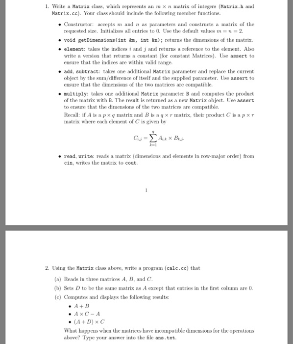  hi i need help for this one for c++ 1. Write
