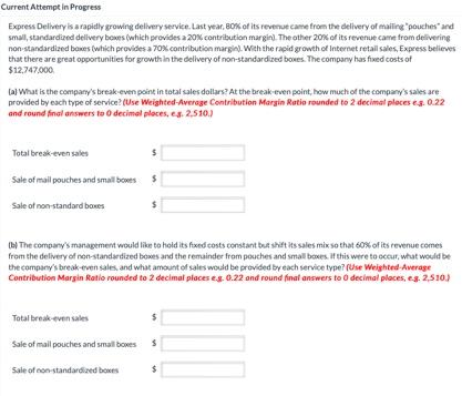  Current Attempt in Progress Express Delivery is a rapidly growing delivery