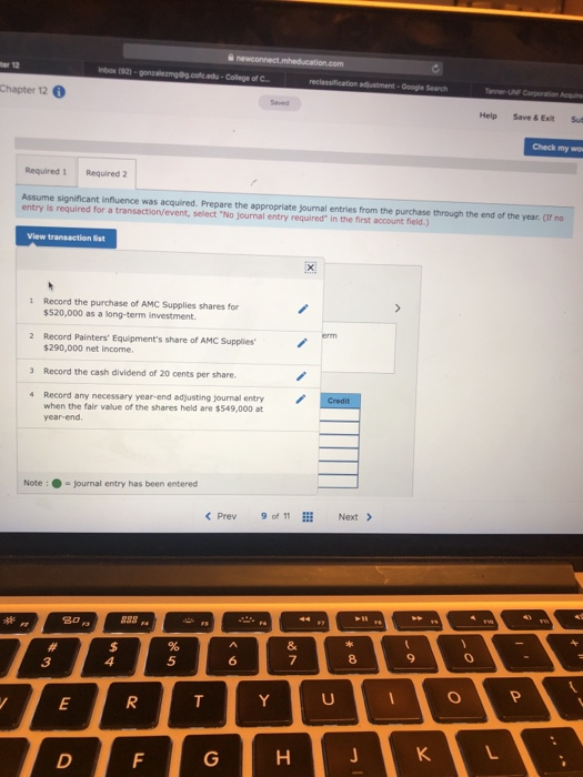 Inc's 440000 Shares for $520,000 at the During the year, AMC eamed
