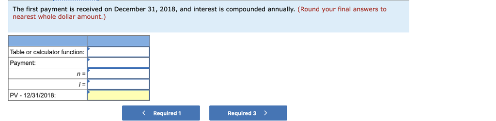 interest rate, determine the present value on December 31, 2018, of a
