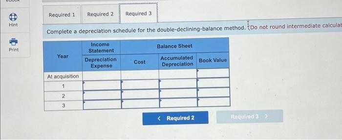 a depreciation schedule for the double-declining-balance method. Foo not round intermediate calcula