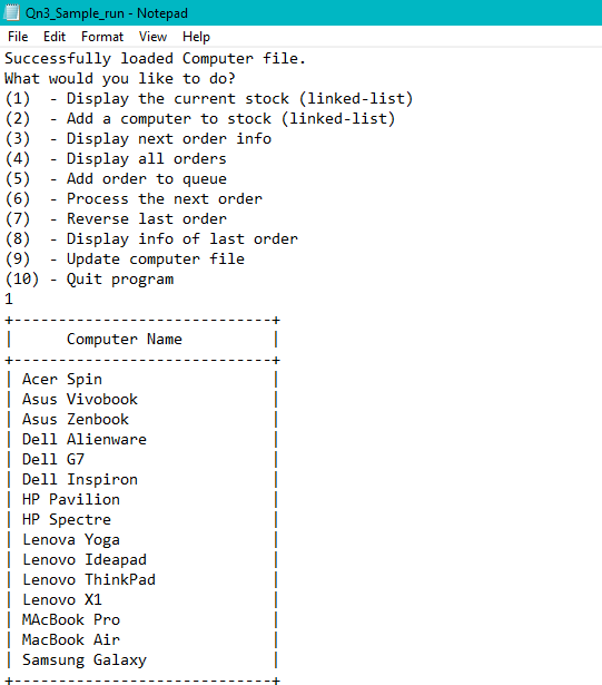 through online. When the customer places order to buy a computer, the