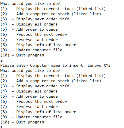 shop will search for the specific item upon customers request in the