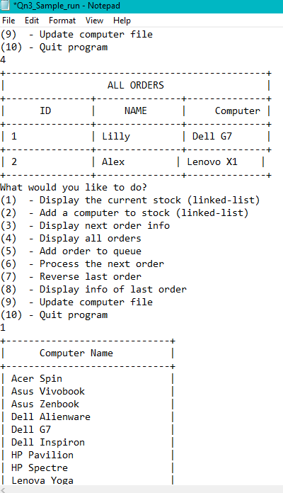 computers.txt and stored in a Linkedlist. Then the list of the computers
