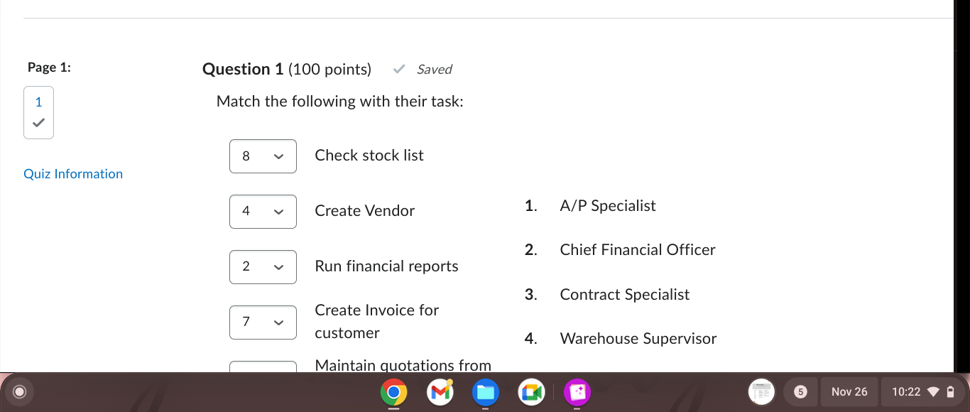 Please help me match these up for SAP Page 1: 1 10