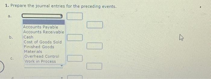 a. b. c. d. f. g(1) a(2). Lncoin Brothers Company makes jobs