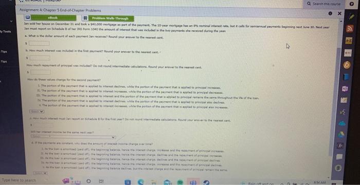 loan amortization help need help Bswigniment 4 Chapter 5 Ens-of-Chapter Problems 1.