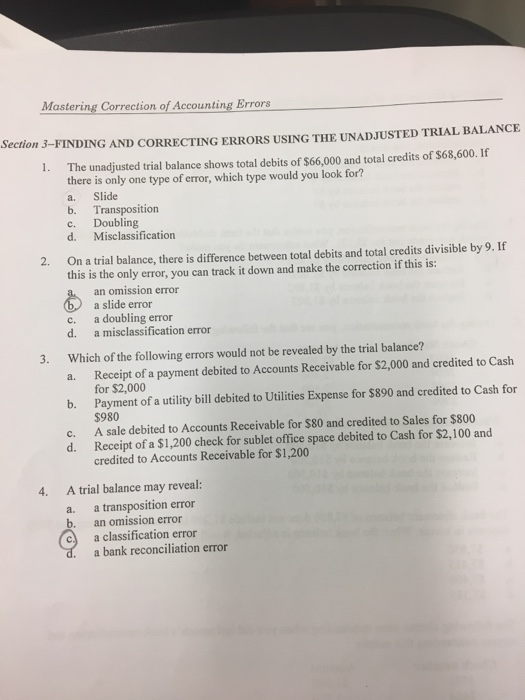  Mastering Correction of Accounting Errors Section 3-FINDING AND CORRECTING ERRORS USING