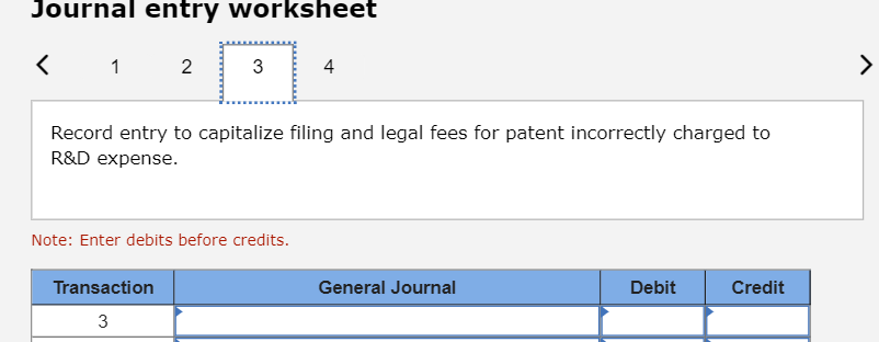 Note: Enter debits before credits. Record the entry to reclassify the expenditures