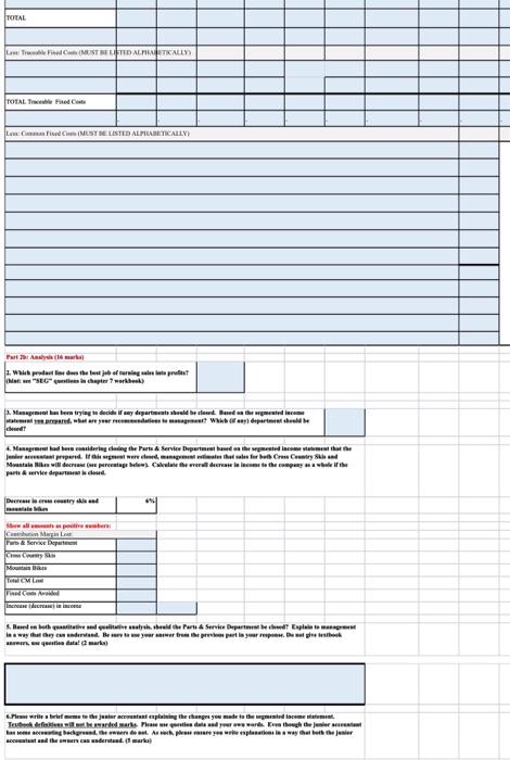 & \\ \hline Cross Country Skis & \\ \hline Mountain Bikes &