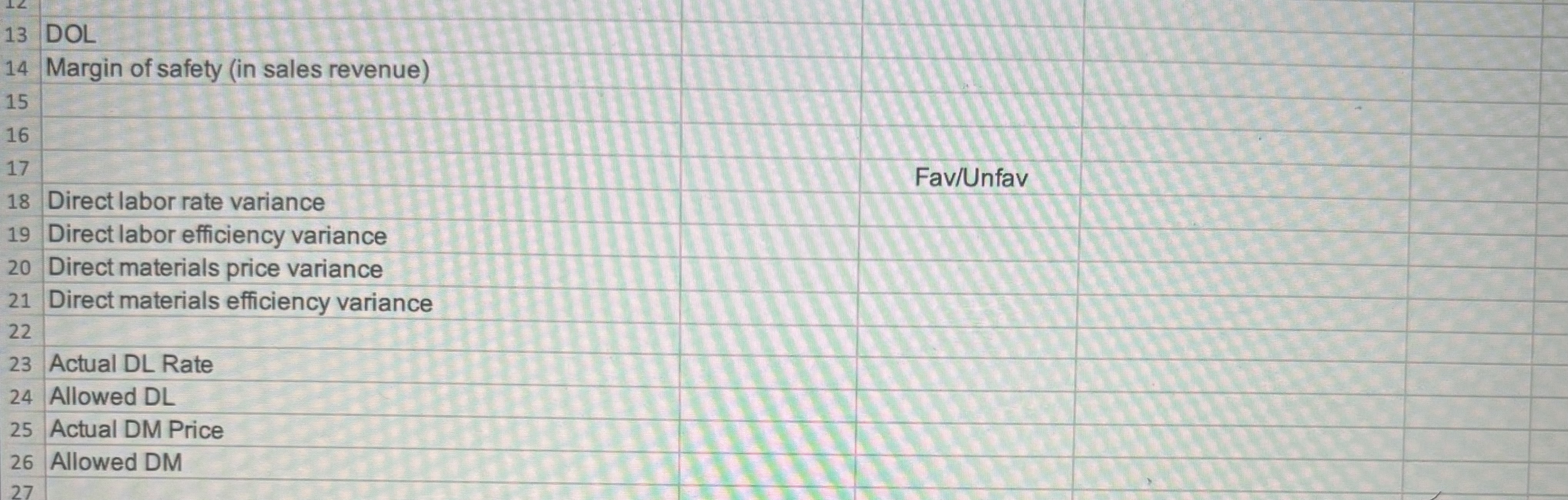 the information on the "Variances" Worksheet, prepare the flexible budget contribution margin