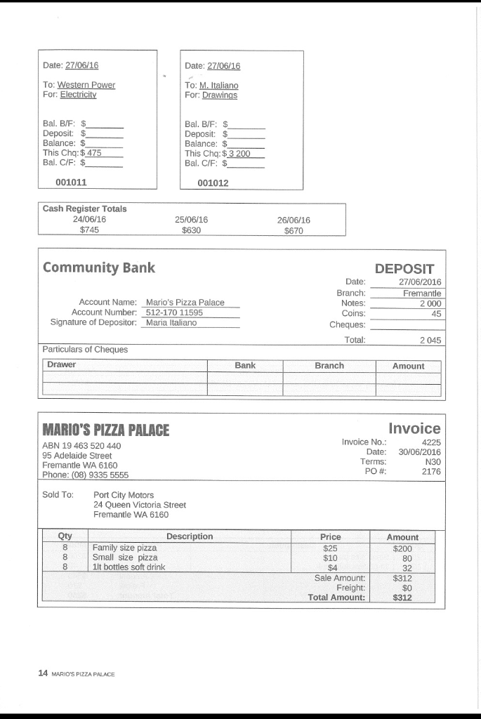 documents how to extract information from source documents to record transactions. Business