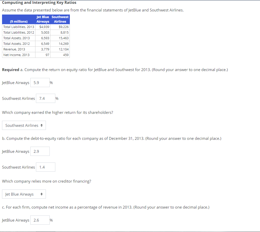 - Are my answers right? Accounting Computing and Interpreting Key Ratios