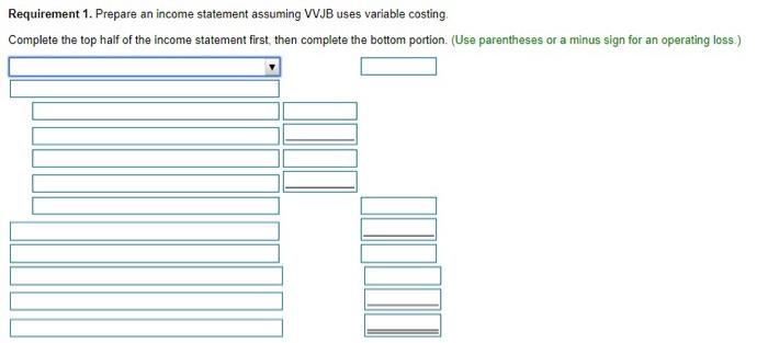 4. Varatie coulh D. Afuophilivi costey equirement 1 . Prepare an income