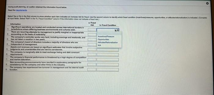 Read the mourements Select Yos or No in the first column to