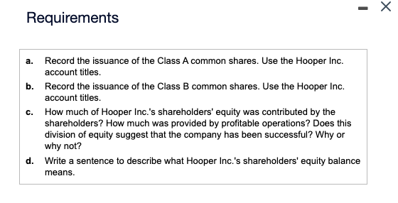 common shares. Class A shares are entitled to one vote, whereas Class