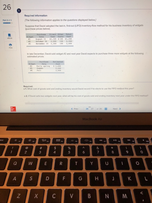 43 Novenber 10 2,300 100 2,400 In late December, Devid sold widget