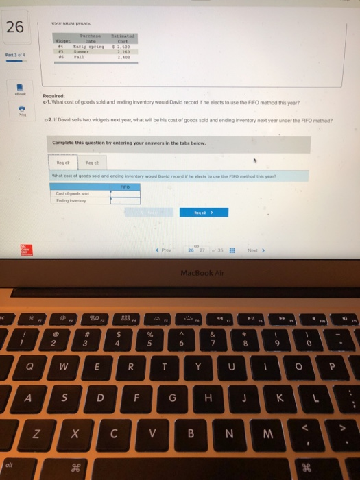 2 and next year David expects to purchase three more widgets at