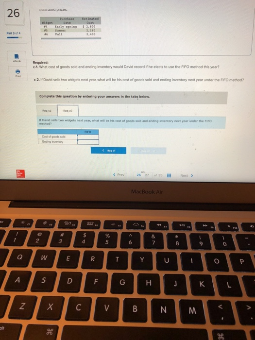 the following estimated prices #4 tarly spe izq S2.600 a What cost