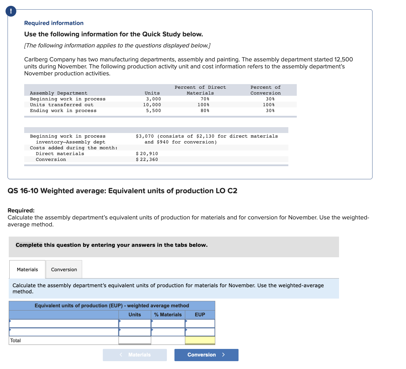  ! Required information Use the following information for the Quick Study