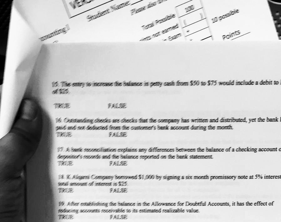  just answer 19 Please dsa Student Name 100 ounting Tatal Passible