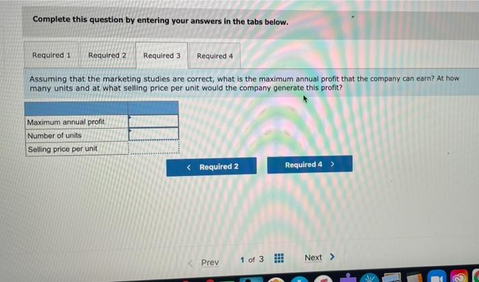 price, break even point in units and break even point in dollars