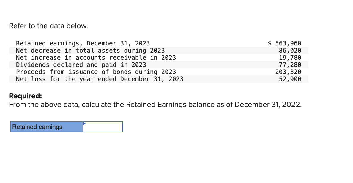  Refer to the data below. Required: From the above data, calculate