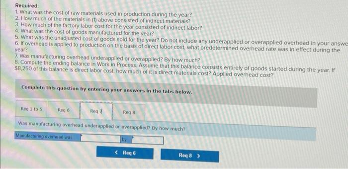 much of the factory labor cost for the year consisted of indirect