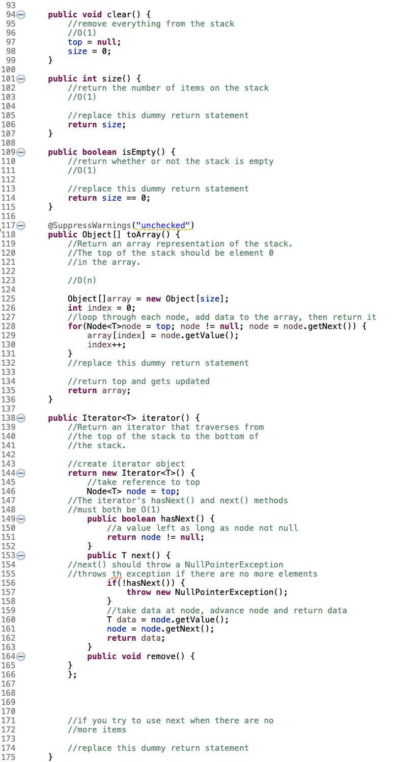 needed in the SimpleCompiler Class, and also the rest of what's needed