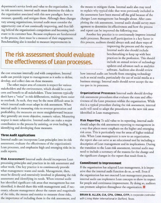 can enhance can management and includes identifying and this aspect of Lean