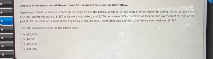  Use this information about Department Sto answer the question that follow
