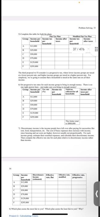  5) Complete this table for both the plans Group A B