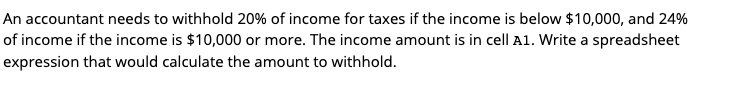  What is the formula that would be used in excel to
