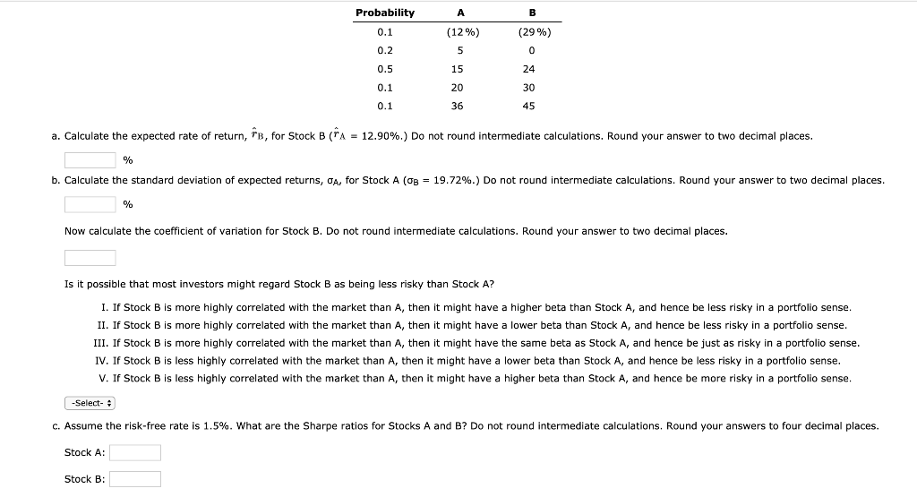 . Probability 0.1 (12%) (29%) 0.2 0.5 0.1 0.1 a. Calculate