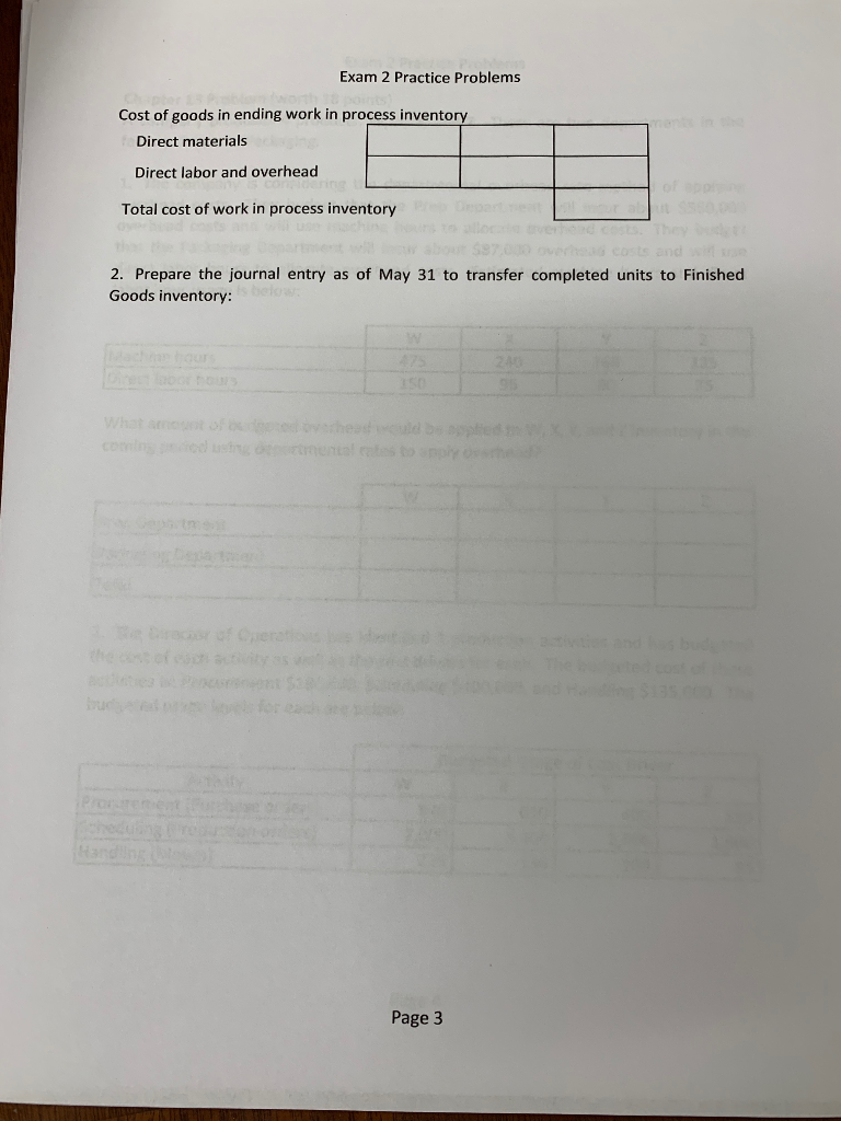 Flour Company for the month of May: Beginning work in process inventory:
