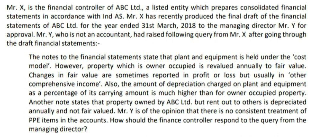 How should the finance controller respond to the query from the managing