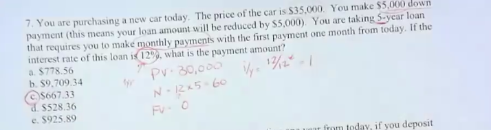 Can you solve but show the math please, Thanks. 7. You are