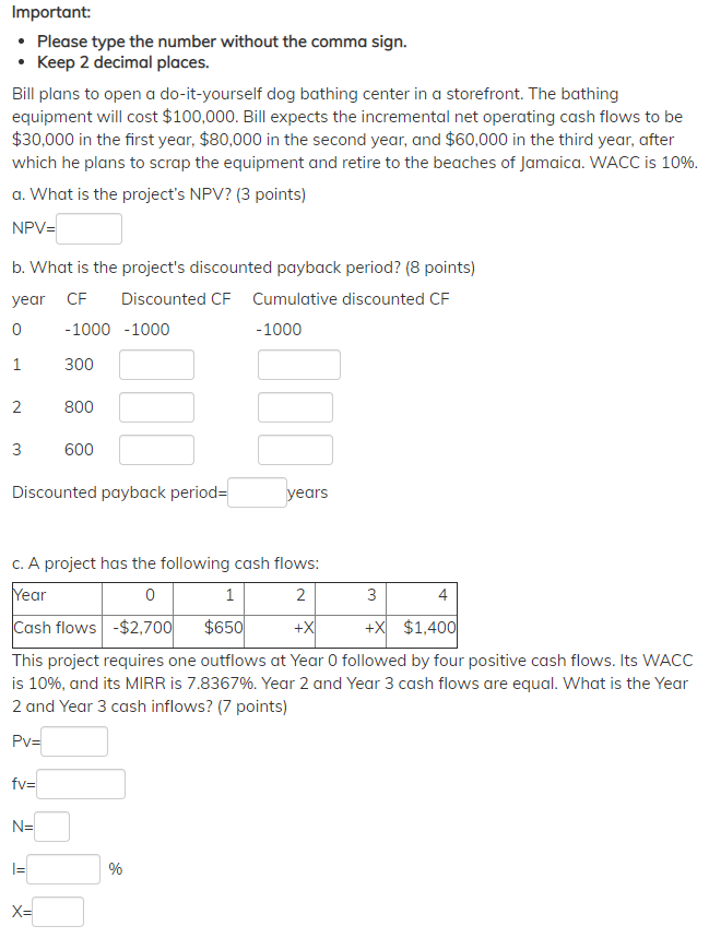Important: Please type the number without the comma sign. Keep 2