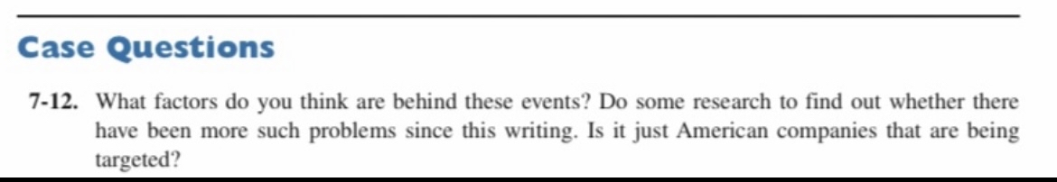  Case Questions 7-12. What factors do you think are behind these
